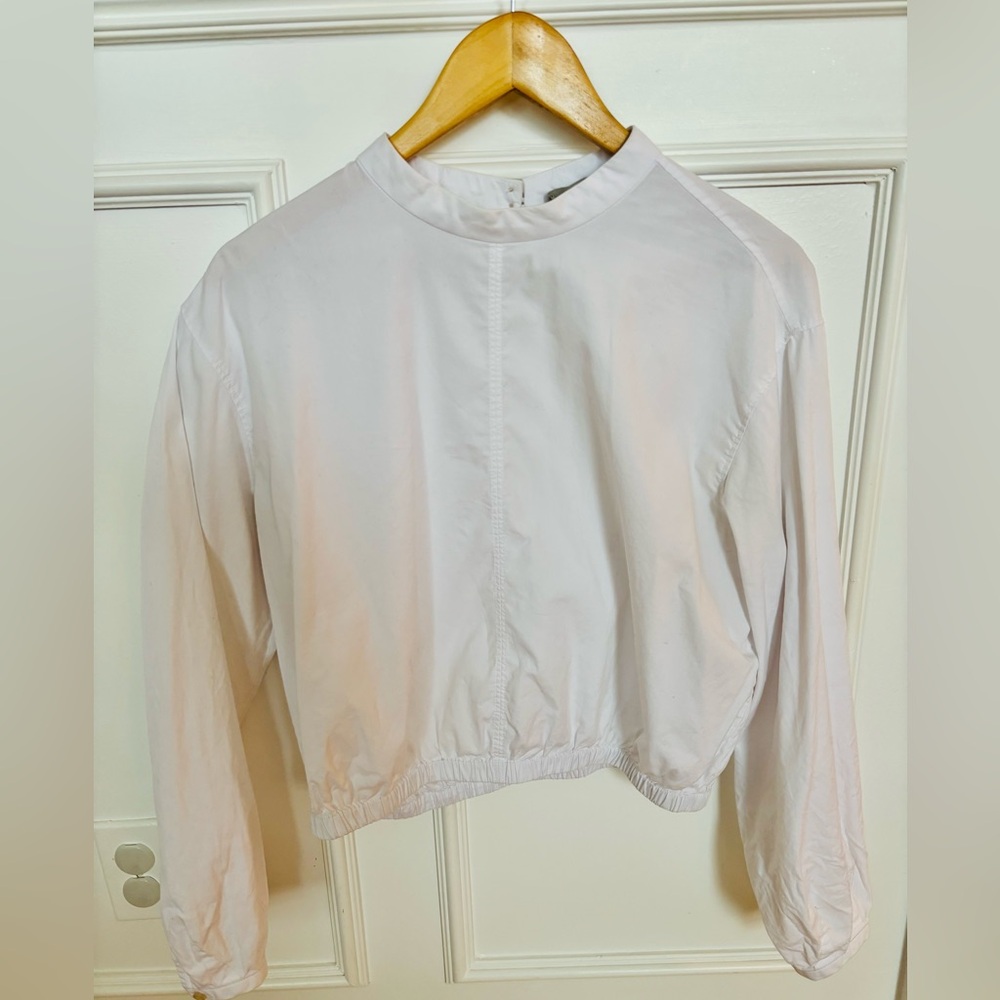 Everlane mock neck cropped blouse size Medium